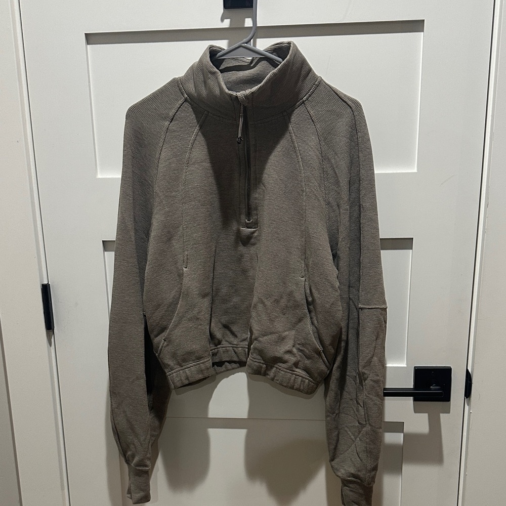 lululemon athletica Beige waffle Quarter-Zip Sweatshirt